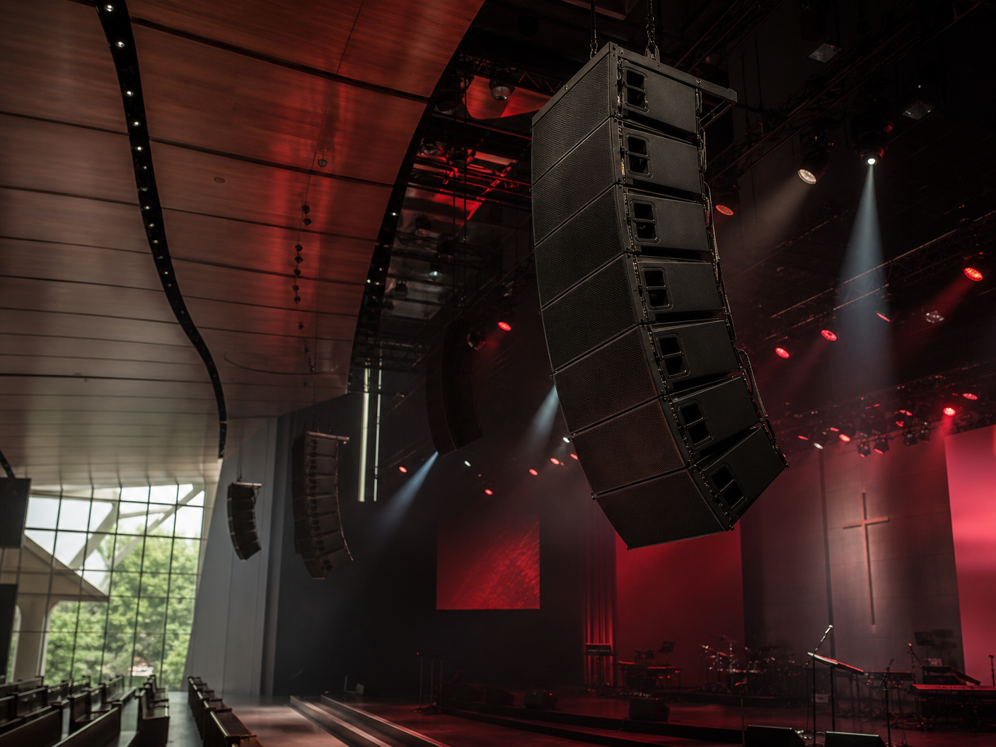 Line Array Speaker Church Setup
