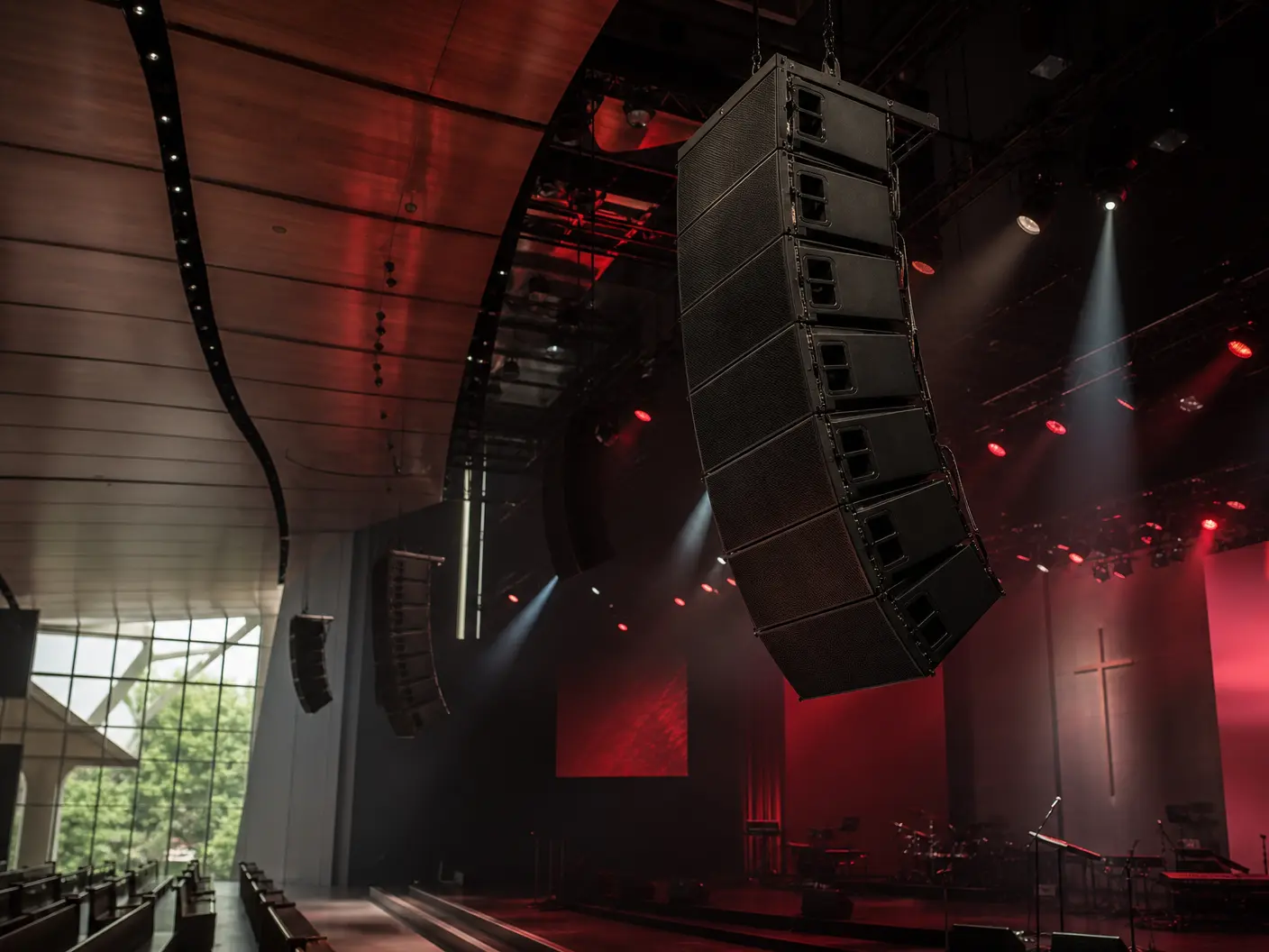 Line Array Speaker Church Setup